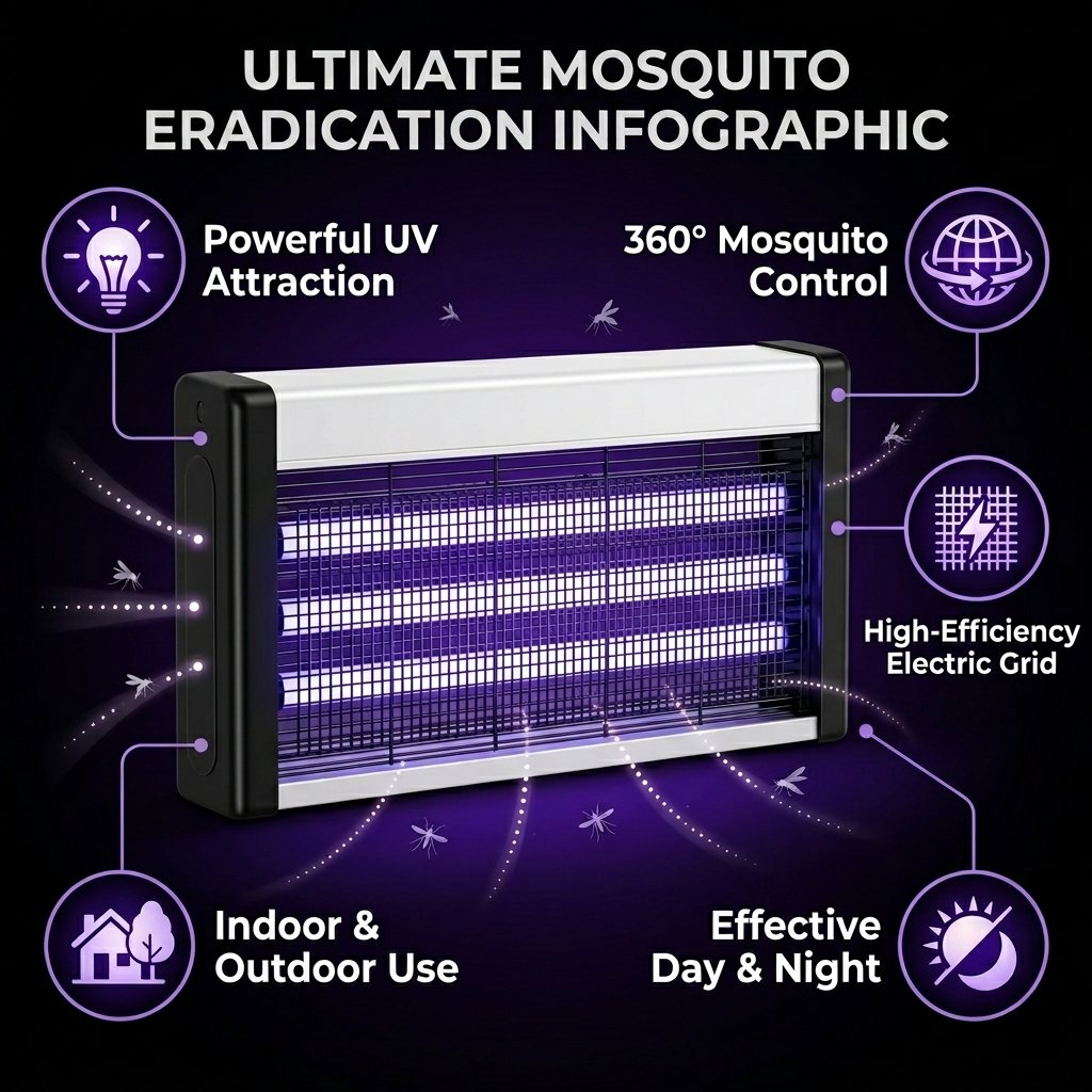 Electric Bug Zapper Lamp — UV Insect Killer, 15W–60W