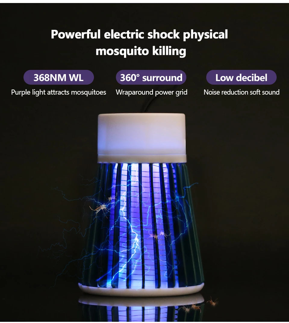 UV Mosquito Killer Lamp — Silent Bug Trap, USB Powered & Chemical-Free