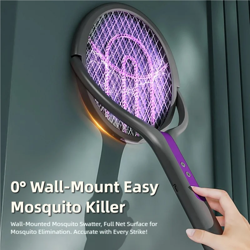360° Telescopic Electric Mosquito Swatter — Rechargeable Bug Zapper Racket