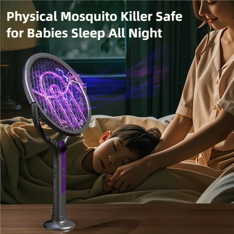 360° Telescopic Electric Mosquito Swatter — Rechargeable Bug Zapper Racket
