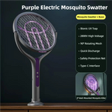360° Telescopic Electric Mosquito Swatter — Rechargeable Bug Zapper Racket