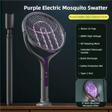 360° Telescopic Electric Mosquito Swatter — Rechargeable Bug Zapper Racket