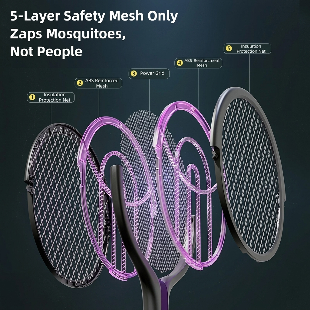 Electric Mosquito Swatter - Rechargeable Bug Zapper